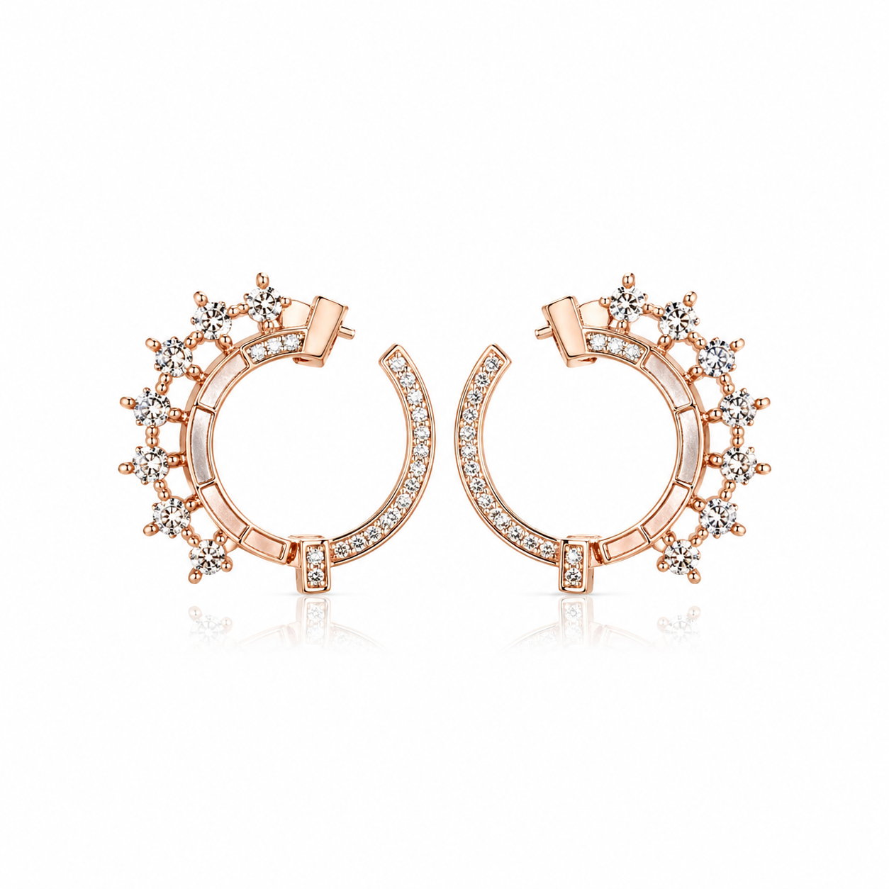 Boucles d’Oreilles Couronne Royale Rose Gold