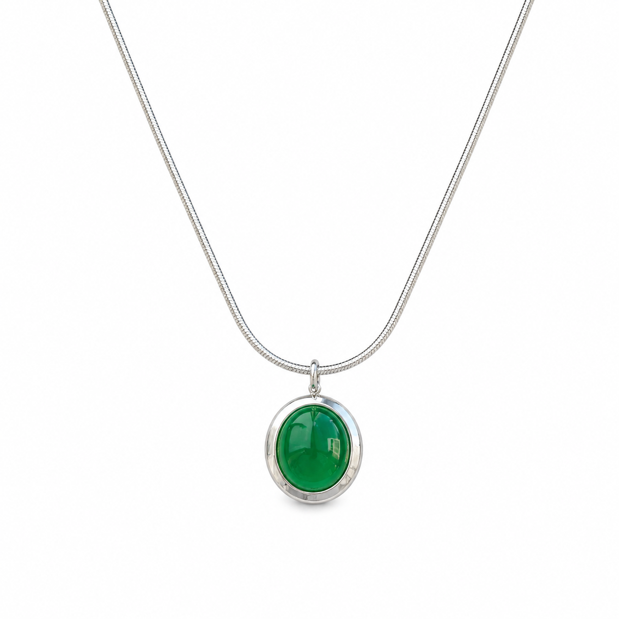 Collier moonstone silver&vert