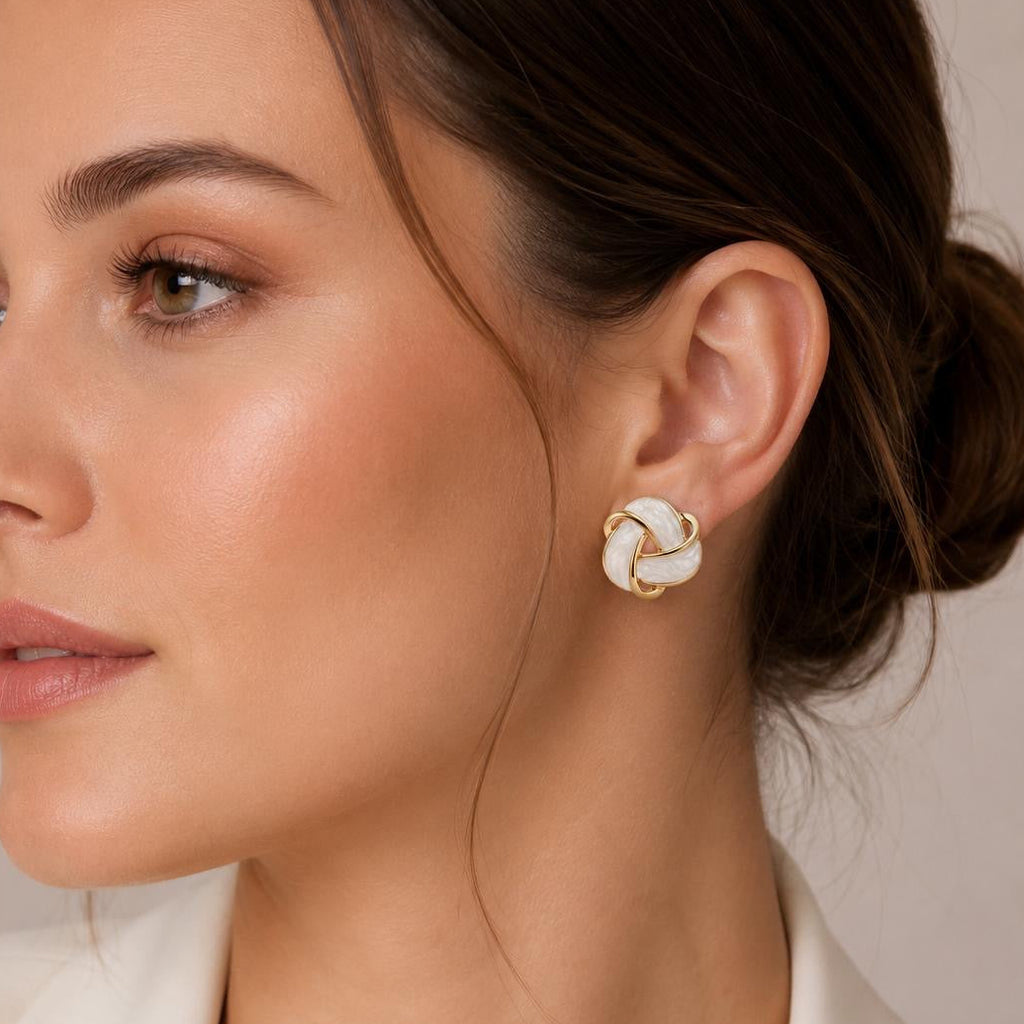 Boucles d’oreilles Aurea Ivory Knot