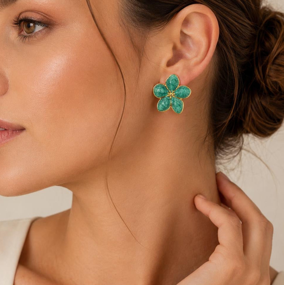 Boucles d’oreilles Aurea Emerald Bloom