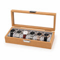 Boîte de Rangement Premium pour 6 Montres – Bois & Verre Transparent