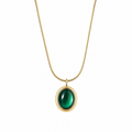Collier Moon Stone Émeraude