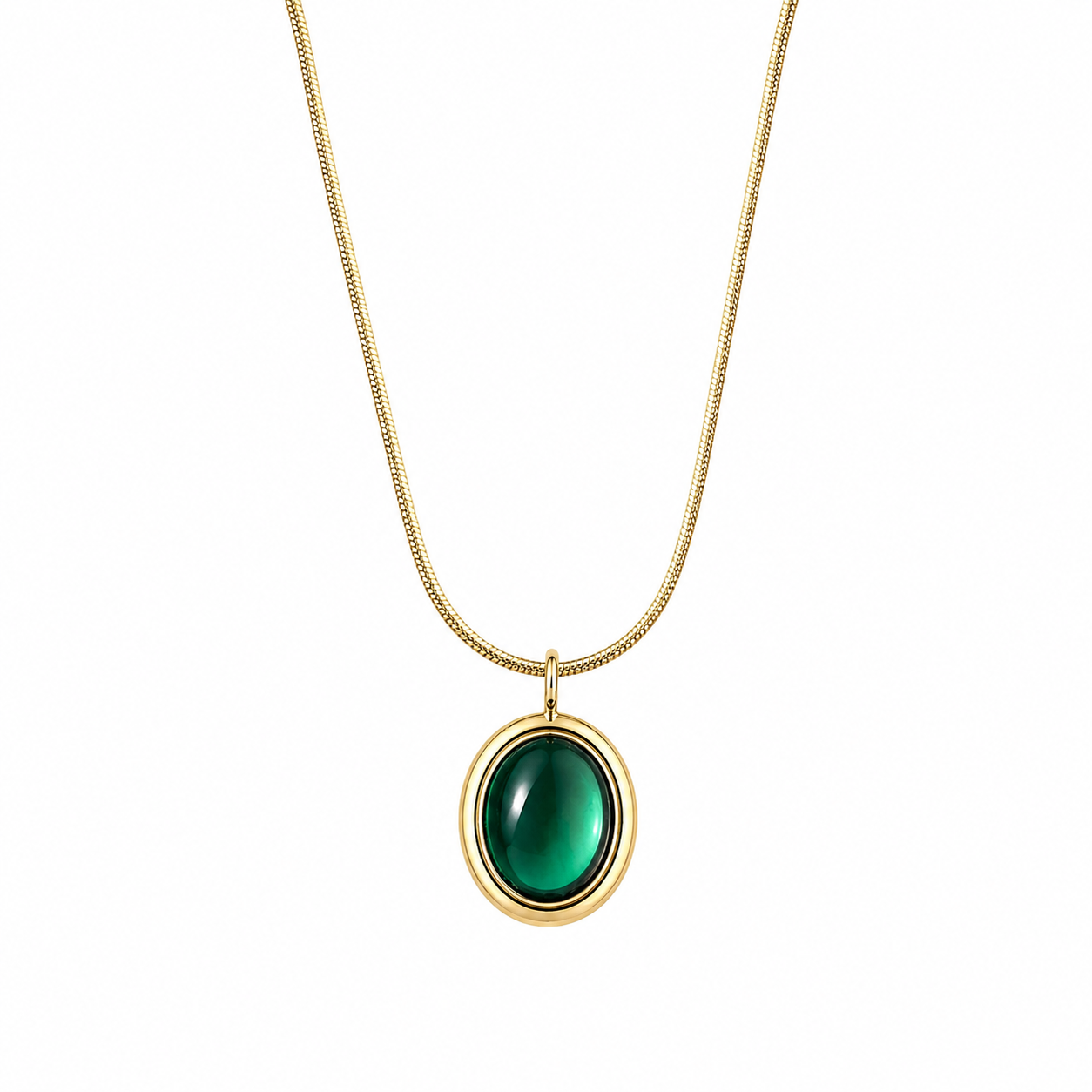 Collier Moon Stone Émeraude