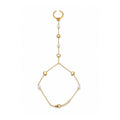 Hand Chain Perles & Cœurs Dorés