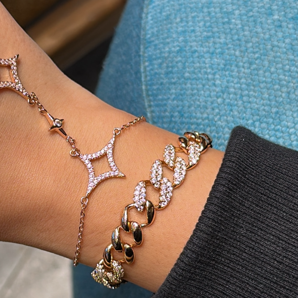 Gourmette en Rose Gold